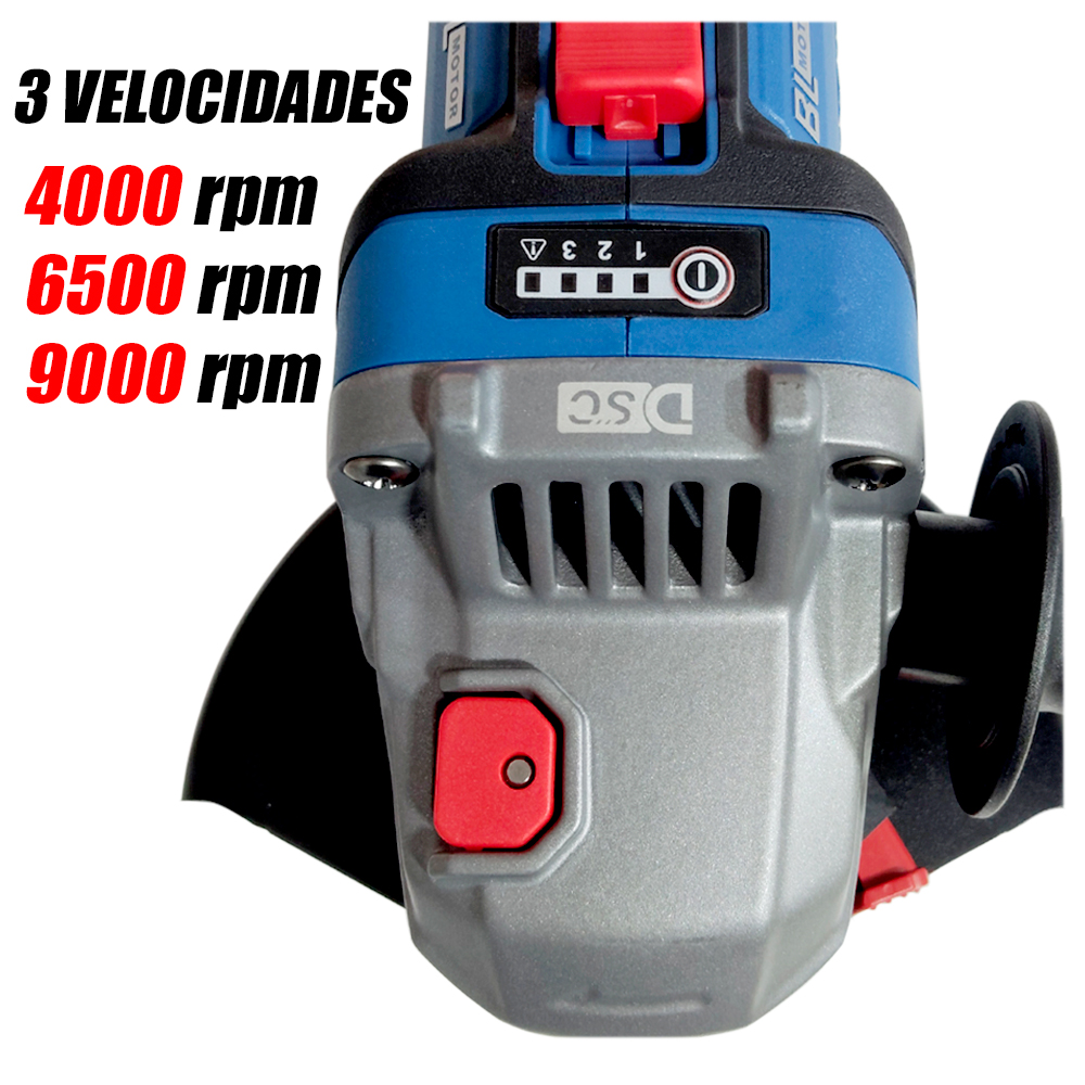 Amoladora Inalámbrica 5" Dongcheng DCSM04-125EM 20V 2Bat x 4Ah Brushless - Imagen 5