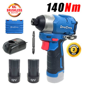 Atornillador de Impacto 1/4" Dongcheng DCPL04-8EK 12V 140Nm 2Bat x 2Ah Brushless