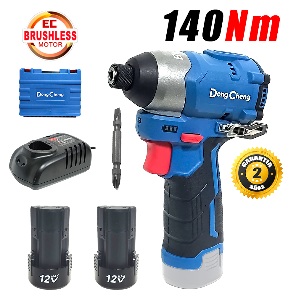 Atornillador de Impacto 1/4″ Dongcheng DCPL04-8EK 12V 140Nm 2Bat x 2Ah Brushless