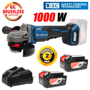Amoladora Angular Inalámbrica 5" Dongcheng DCSM04-125PFK 20V 2Bat x 5Ah Brushless