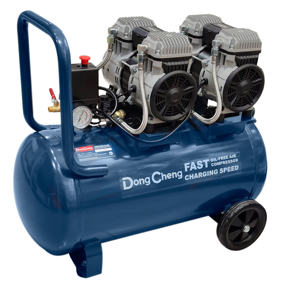 Compresora Silenciosa sin Aceite Industrial Dongcheng DQE1200x2/50L 50 Litros 2400W