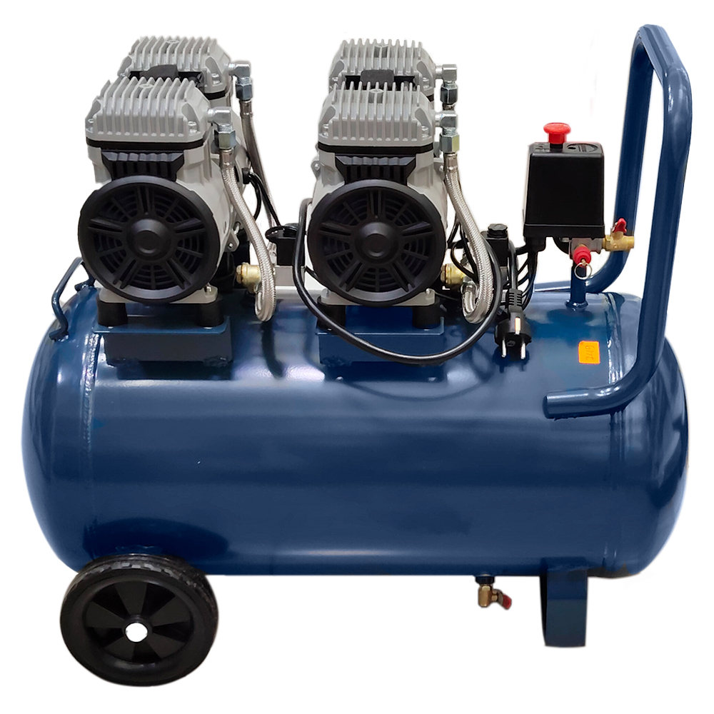 Compresora Silenciosa sin Aceite Industrial Dongcheng DQE1200x2/50L 50 Litros 2400W - Imagen 2