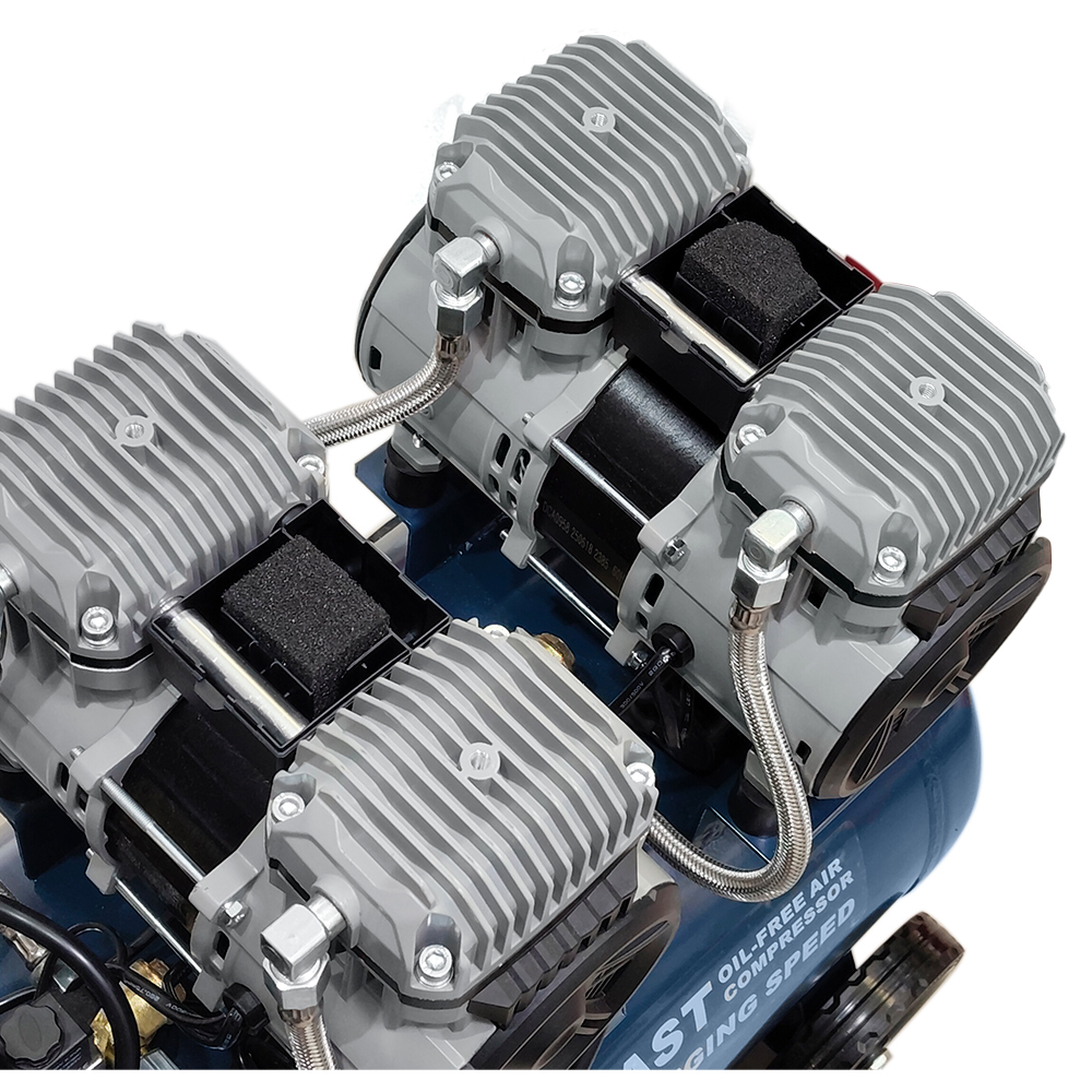 Compresora Silenciosa sin Aceite Industrial Dongcheng DQE1200x2/50L 50 Litros 2400W - Imagen 4