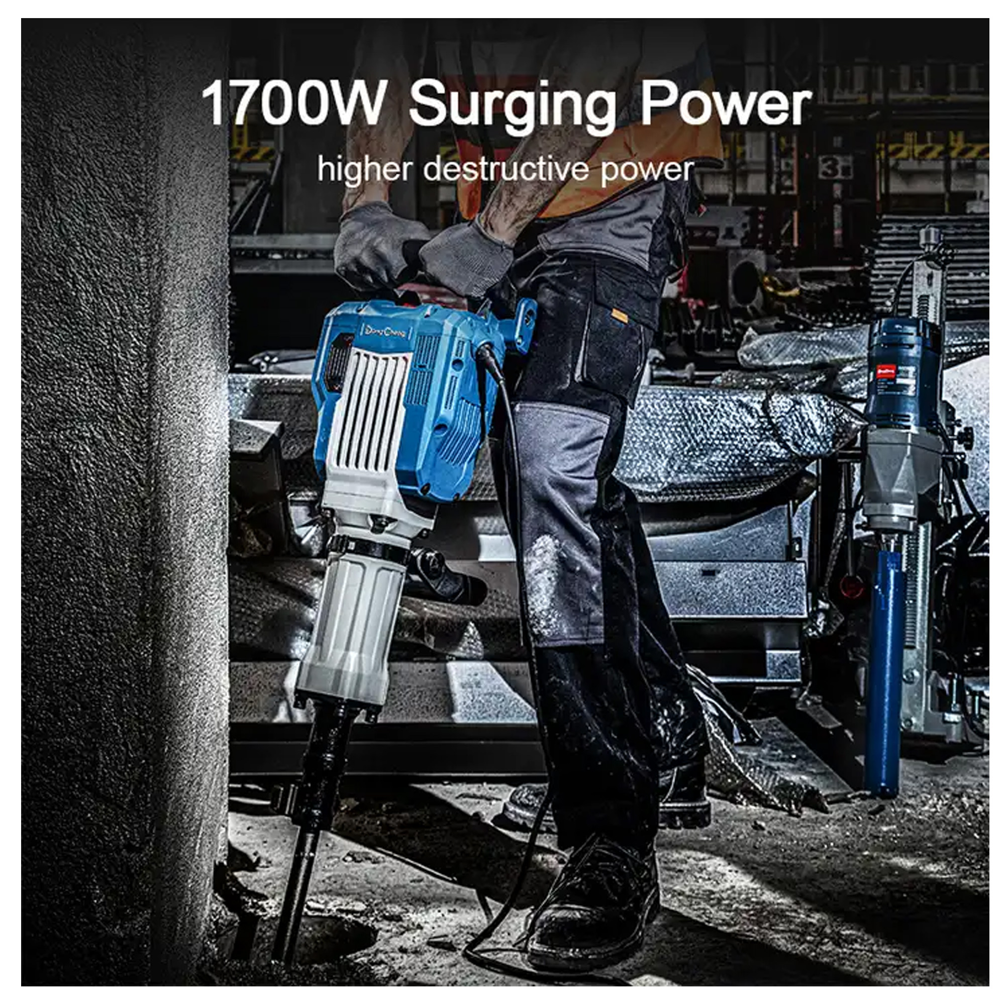 Martillo Demoledor Hexagonal 30mm Dongcheng DZG16 1700W 44.5J 18.8kg - Imagen 2