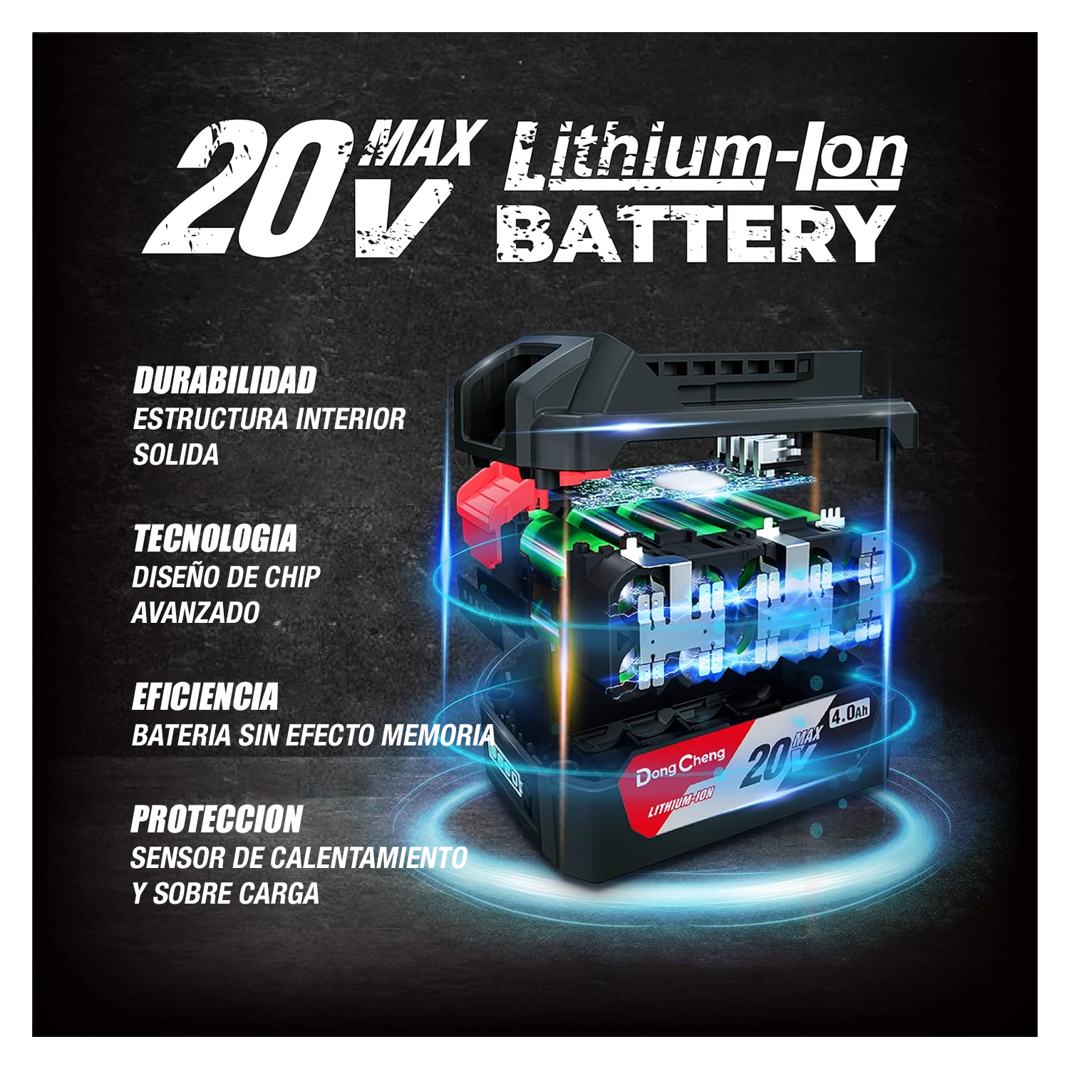 Bateria Dongcheng FFBL2040 20V Max 4Ah - Imagen 3