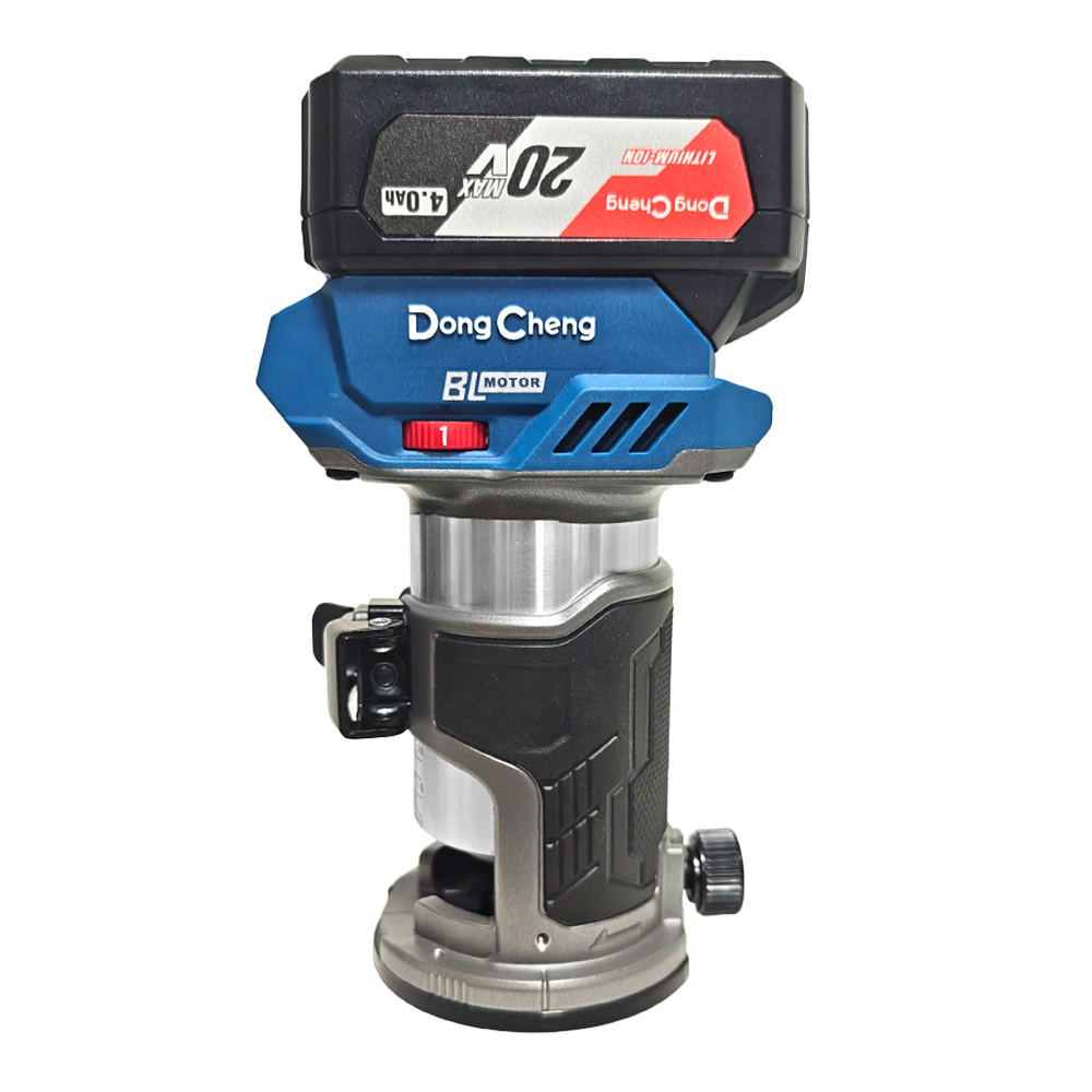 Ruteadora Fresadora Tupi de Mano Inalambrica 1/4" Dongcheng DCMP6BM 20V 2Bat x 4Ah Brushless - Imagen 2