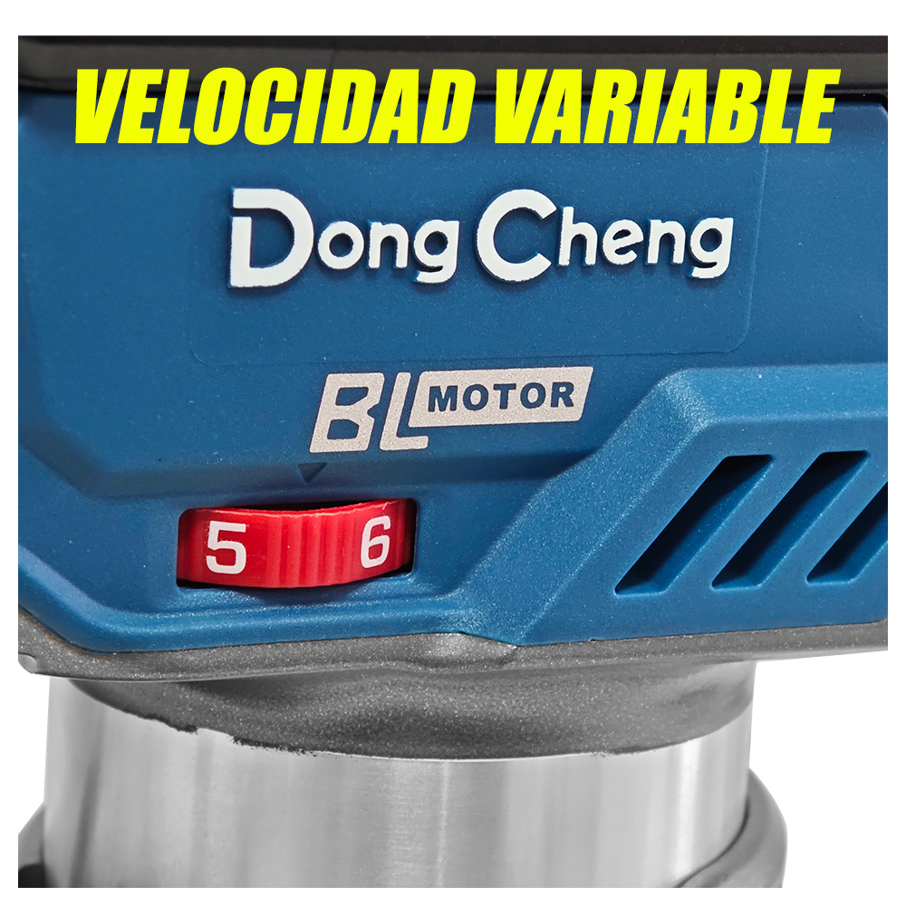Ruteadora Fresadora Tupi de Mano Inalambrica 1/4" Dongcheng DCMP6BM 20V 2Bat x 4Ah Brushless - Imagen 6