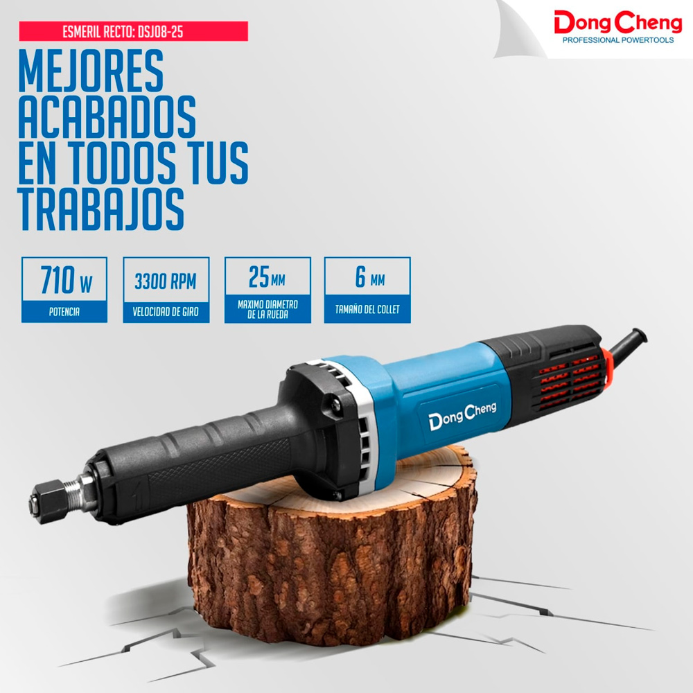 Rectificadora Turbineta 1/4" Dongcheng DSJ08-25 710W - Imagen 3