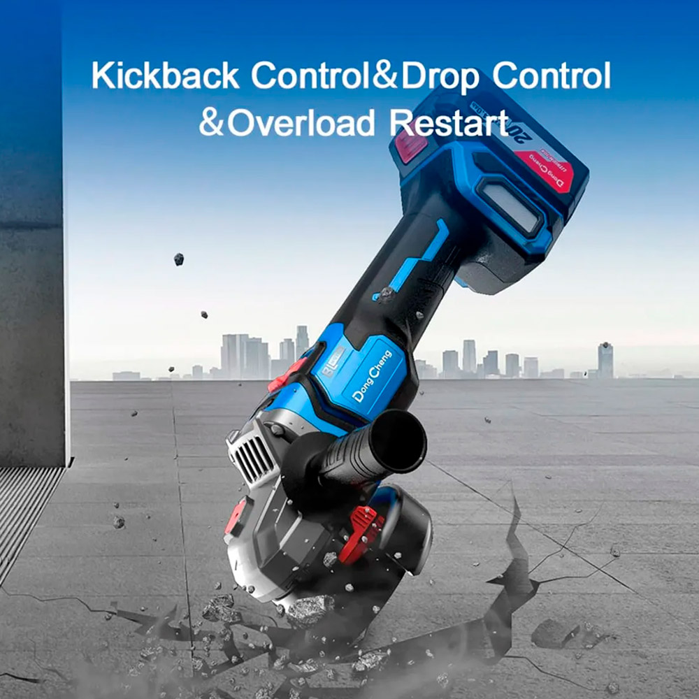 Amoladora Angular Inalámbrica 5" Dongcheng DCSM04-125PFK 20V 2Bat x 5Ah Brushless - Imagen 8