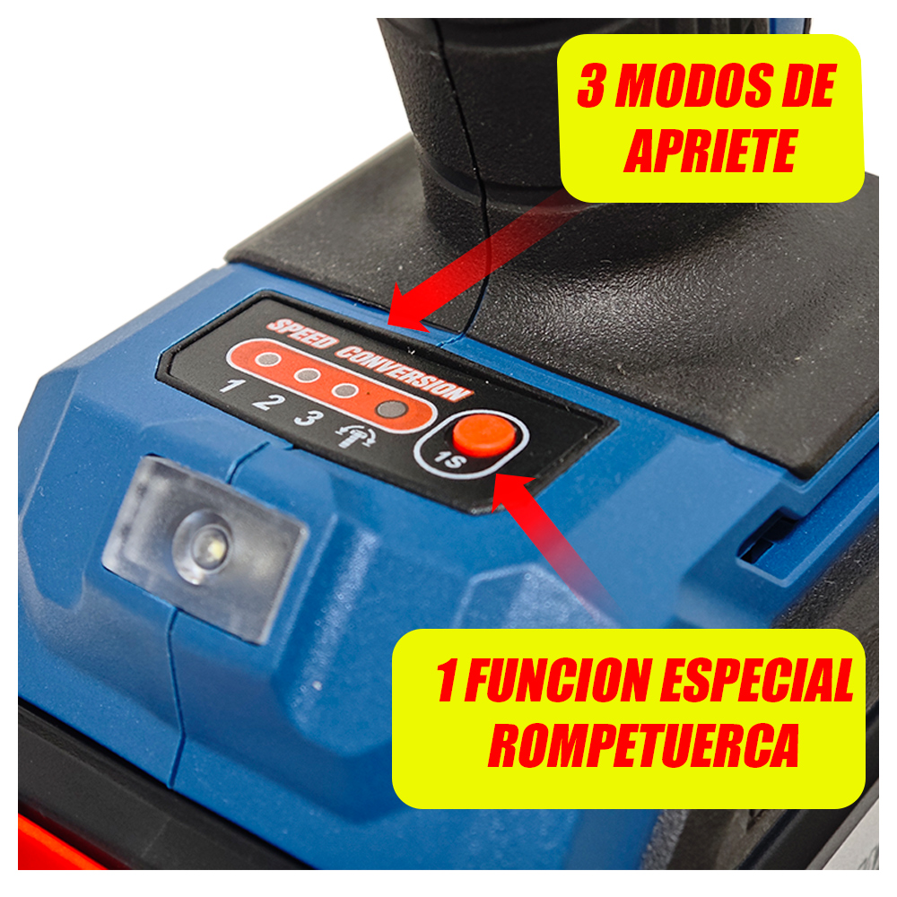 Llave Impacto Industrial Inalambrica 1/2" Dongcheng DCPB1218FK 20V 1218Nm 2Bat x 5Ah Brushless - Imagen 2