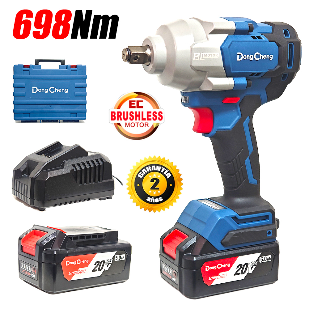Llave de Impacto Industrial Inalambrica 1/2″ Dongcheng DCPB698FK 20V 698Nm 2Bat x 5Ah Brushless