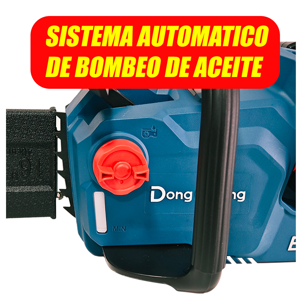 Electrosierra Motosierra Inalambrica Industrial 16" Dongcheng DCCS40161H2S 40V 2Bat x 5Ah Brushless - Imagen 4