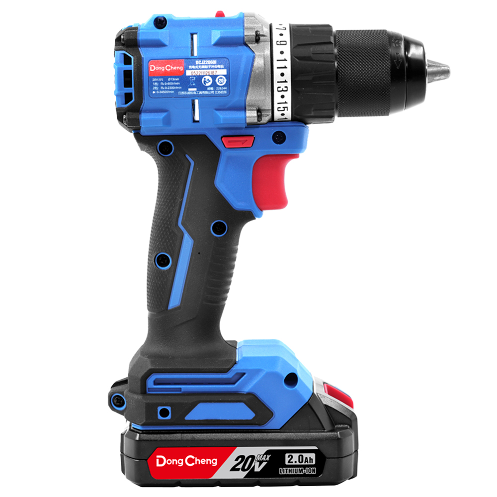 Taladro Atornillador Percutor Inalambrico 1/2" Dongcheng DCJZ2060iAM 20V 60Nm 2Bat x 2Ah Brushless - Imagen 4