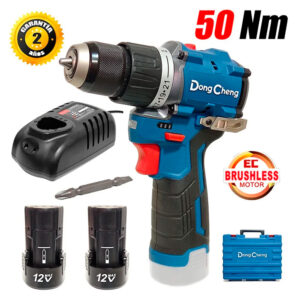 Taladro Atornillador Percutor 3/8″ Dongcheng DCJZ1250iEK 12V 50Nm 2Bat x 2Ah Brushless